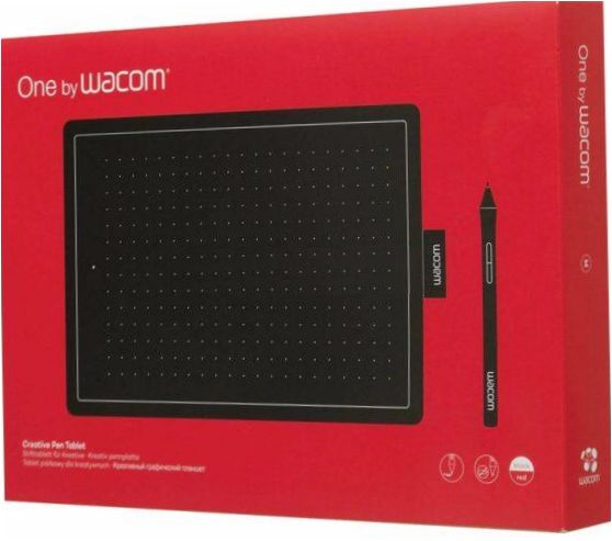 WACOM One Medium CTL-672 Fekete/piros