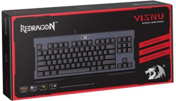 Redragon Visnu Rainbow fekete USB Outemu kék