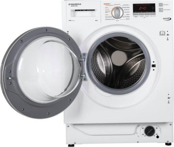 MAUNFELD MBWM1486S mosógép szárítóval - kiegészítő funkciók: centrifugálási sebesség kiválasztása, mosási hőmérséklet kiválasztása, intelligens mosásirányítás, egyensúlyszabályozás, habszint-szabályozás, késleltetett indítás, mosás végét jelző jelzés