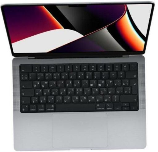 14.2" Apple Macbook Pro Late 2021 (3024×1964, Apple M1 Pro, 16GB RAM, 512GB SSD, Apple grafika 14-magos), MKGP/A, szürke térben