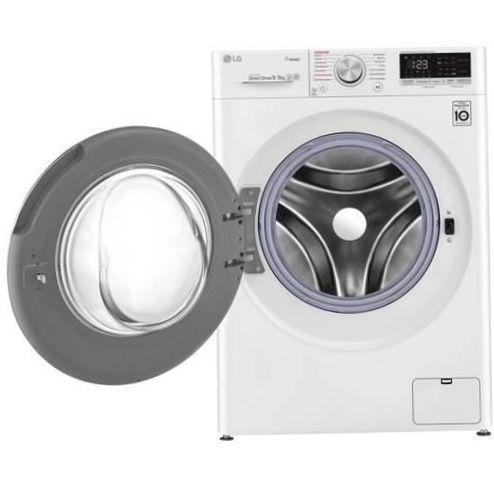 LG AI DD F4V5VG0W mosógép szárítóval - további funkciók: centrifugálási sebesség kiválasztása, mosási hőmérséklet kiválasztása, intelligens mosásvezérlés, egyensúlyvezérlés, habszint-szabályozás, késleltetett indítás, mosás végét jelző jelzés
