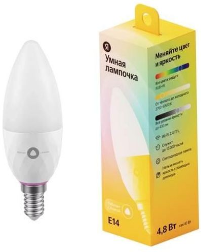 Yandex Smart Bulb, működik Alice, E14, 4,8W - izzó egyenértékű: 40W