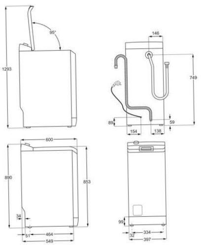 Electrolux EW7T3R362 mosógép - tervezési jellemzők: 180 fokos ajtónyílás