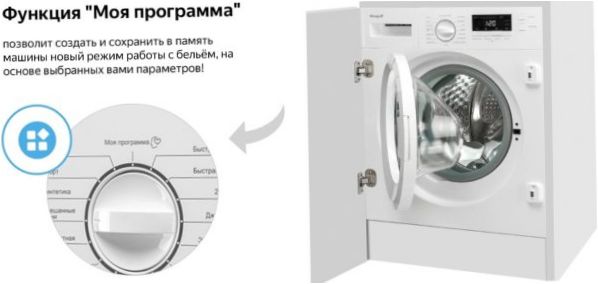 Weissgauff WMI 6128 D mosógép - tervezési jellemzők: 180 fokos ajtónyitás, automatikus dobpozicionálás