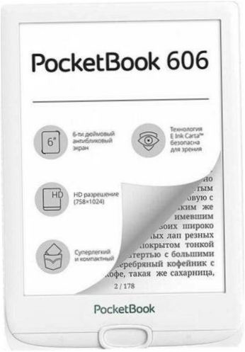 6" PocketBook 606 8GB e-book - tervezési jellemzők: flip gombok