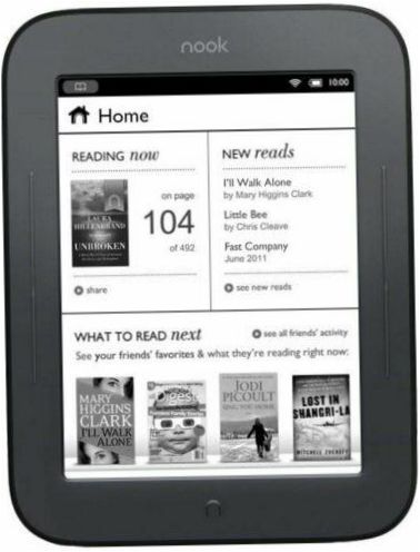 6" Barnes Noble Nook Simple Touch 2GB eBook - tervezési jellemzők: nedvesség elleni védelem, beépített háttérvilágítás, flip gombok, érintőképernyő