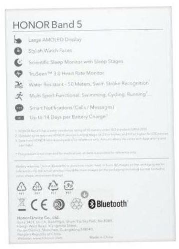 HONOR Band 5 okoskarkötő - akkumulátor kapacitása: 262 mAh