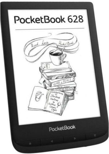 6" PocketBook 628 8GB eBook - tervezési jellemzők: beépített háttérvilágítás, flip gombok, érintőképernyő