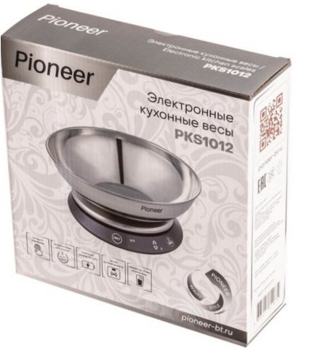 Pioneer PKS1012 Elektronikus konyhai mérleg kivehető fémtállal, súly- és folyadékméréssel - további funkciók: vízérzékelés, zsírérzékelés, csontérzékelés, izomérzékelés, memória, BMI-számítás