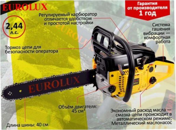 Eurolux GS-4516 2300W/3.1hp fekete/sárga
