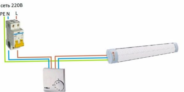 Infravörös fűtés csatlakozási diagramja termosztáton keresztül