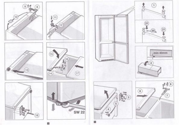 Hogyan kell újra felakasztani egy hűtőszekrény ajtaját (diagram)