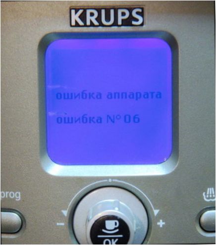 Hibák a kávéfőző kijelzőjén