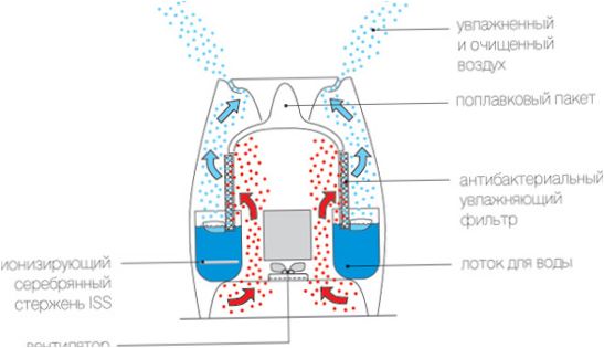 A párásító működésének diagramja