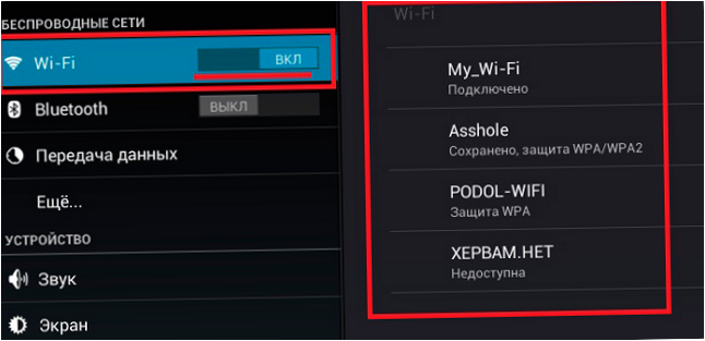 Csatlakozás wi-fi-hez