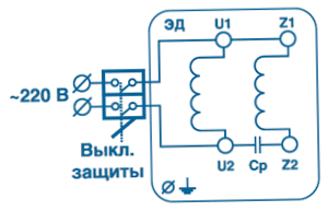 Egy ventilátor elektromos kapcsolási rajza